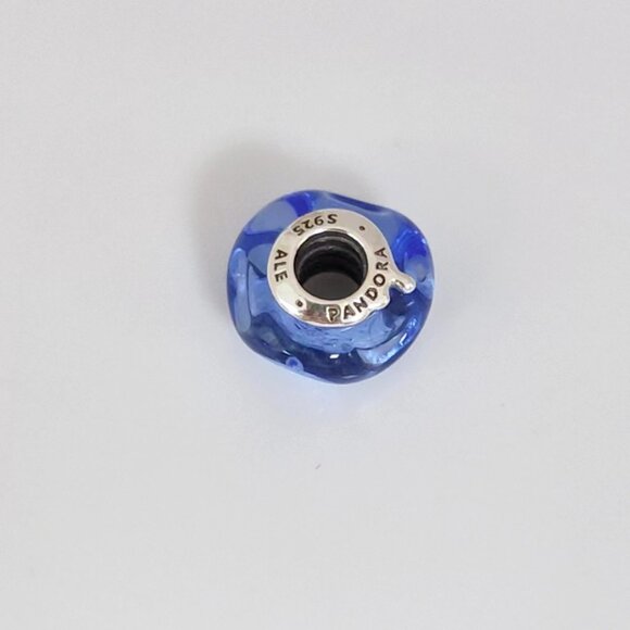 Pandora Wavy Blue Murano Glass Charm Bead with box - Picture 3 of 9